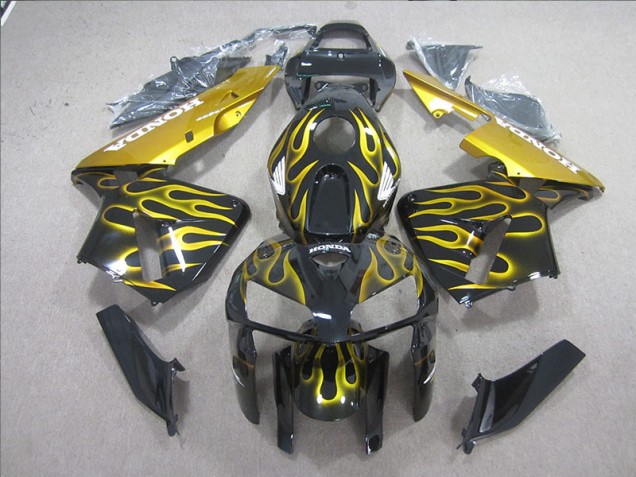 2005-2006 Black Yellow Flame Honda CBR600RR Motorcycle Fairing Kits 2005-2006 Black Yellow Flame Honda CBR600RR Motorcycle Fairing Kits
