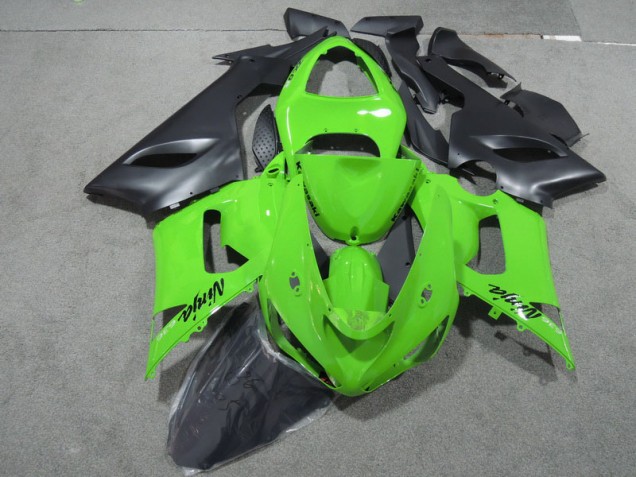 2005-2006 Green Black Ninja 636 Kawasaki ZX6R Motorcycle Fairings Kits 2005-2006 Green Black Ninja 636 Kawasaki ZX6R Motorcycle Fairings Kits