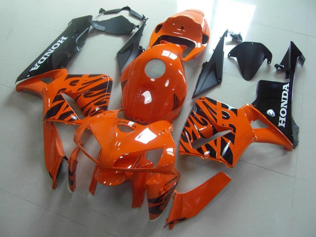 2005-2006 Orange Black Flame Honda CBR600RR Replacement Motorcycle Fairings 2005-2006 Orange Black Flame Honda CBR600RR Replacement Motorcycle Fairings