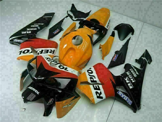 2005-2006 Orange Black Repsol Honda CBR600RR Motorbike Fairing 2005-2006 Orange Black Repsol Honda CBR600RR Motorbike Fairing