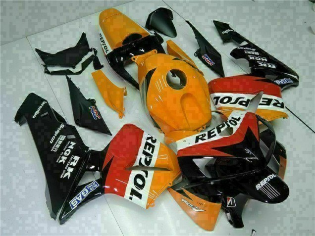 2005-2006 Orange Black Repsol Honda CBR600RR Motorbike Fairing 2005-2006 Orange Black Repsol Honda CBR600RR Motorbike Fairing