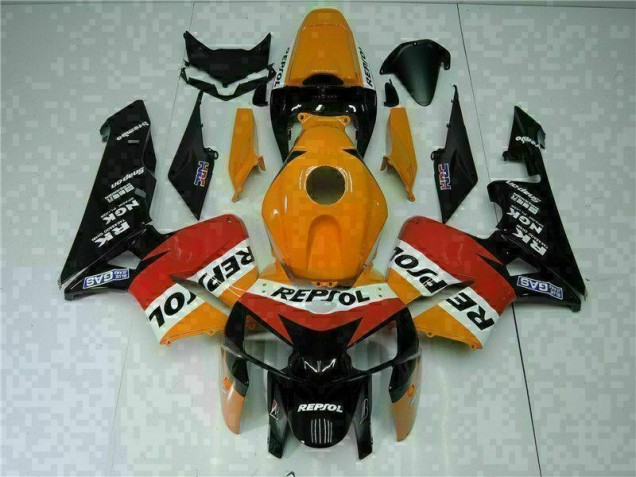 2005-2006 Orange Black Repsol Honda CBR600RR Motorbike Fairing 2005-2006 Orange Black Repsol Honda CBR600RR Motorbike Fairing