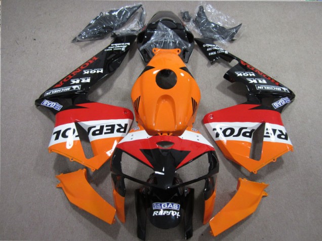 2005-2006 Orange Red Black Repsol Honda CBR600RR Motorbike Fairing Kits 2005-2006 Orange Red Black Repsol Honda CBR600RR Motorbike Fairing Kits