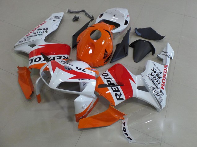 2005-2006 Orange White Repsol Honda CBR600RR Motorbike Fairings 2005-2006 Orange White Repsol Honda CBR600RR Motorbike Fairings