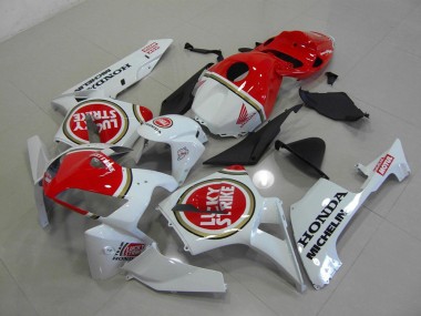2005-2006 Pearl White Lucky Strike Honda CBR600RR Motorcycle Fairings Kits