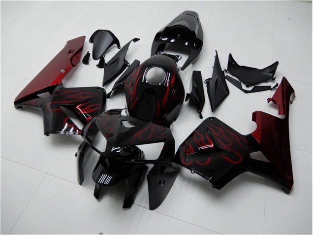 2005-2006 Red Flame Black Honda CBR600RR Bike Fairings 2005-2006 Red Flame Black Honda CBR600RR Bike Fairings