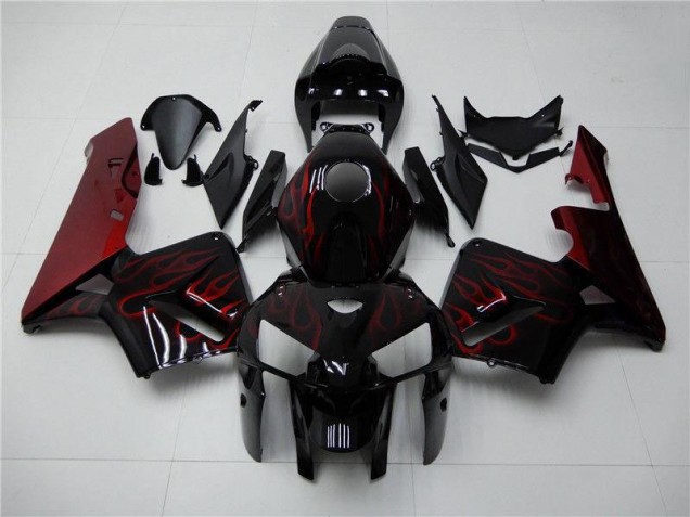 2005-2006 Red Flame Black Honda CBR600RR Bike Fairings 2005-2006 Red Flame Black Honda CBR600RR Bike Fairings