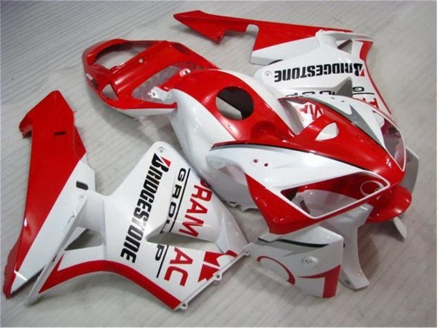 2005-2006 Red White Honda CBR600RR Bike Fairings 2005-2006 Red White Honda CBR600RR Bike Fairings