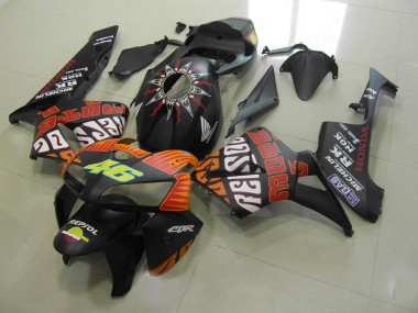2005-2006 Rossi Matte Black Honda CBR600RR Motorcycle Fairings Kits