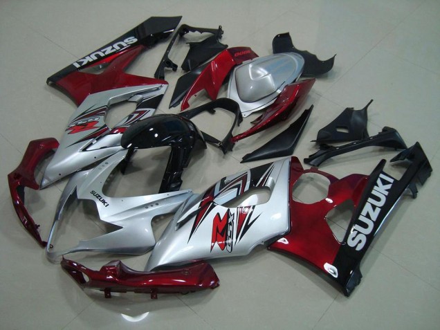 2005-2006 Silver Red Suzuki GSXR 1000 Bike Fairings 2005-2006 Silver Red Suzuki GSXR 1000 Bike Fairings
