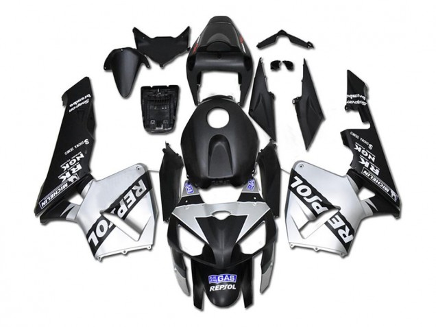 2005-2006 Silver Repsol Black Honda CBR600RR Bike Fairings 2005-2006 Silver Repsol Black Honda CBR600RR Bike Fairings