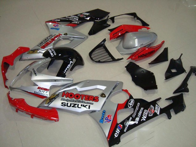 2005-2006 Silver and Red Suzuki GSXR 1000 Motorcycle Fairings Kits 2005-2006 Silver and Red Suzuki GSXR 1000 Motorcycle Fairings Kits