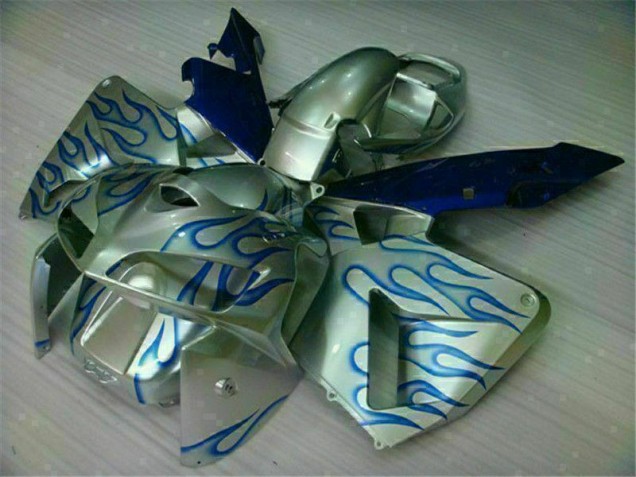 2005-2006 White Blue Flame Honda CBR600RR Motorcycle Fairing Kit 2005-2006 White Blue Flame Honda CBR600RR Motorcycle Fairing Kit