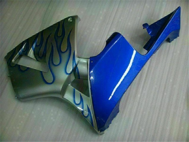 2005-2006 White Blue Flame Honda CBR600RR Motorcycle Fairing Kit 2005-2006 White Blue Flame Honda CBR600RR Motorcycle Fairing Kit