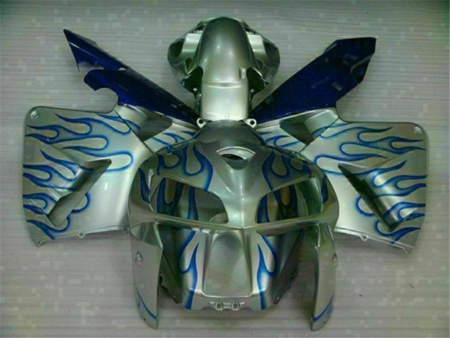 2005-2006 White Blue Flame Honda CBR600RR Motorcycle Fairing Kit 2005-2006 White Blue Flame Honda CBR600RR Motorcycle Fairing Kit