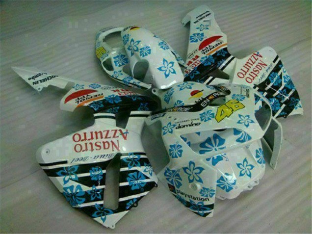 2005-2006 White Blue Nastro Azzurro 46 Honda CBR600RR Motorcycle Fairing 2005-2006 White Blue Nastro Azzurro 46 Honda CBR600RR Motorcycle Fairing
