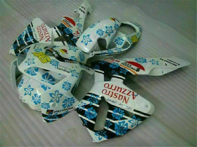 2005-2006 White Blue Nastro Azzurro 46 Honda CBR600RR Motorcycle Fairing 2005-2006 White Blue Nastro Azzurro 46 Honda CBR600RR Motorcycle Fairing