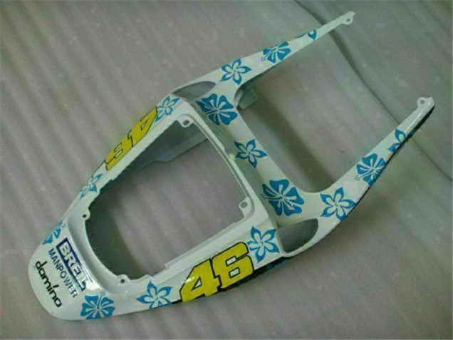 2005-2006 White Blue Nastro Azzurro 46 Honda CBR600RR Motorcycle Fairing 2005-2006 White Blue Nastro Azzurro 46 Honda CBR600RR Motorcycle Fairing