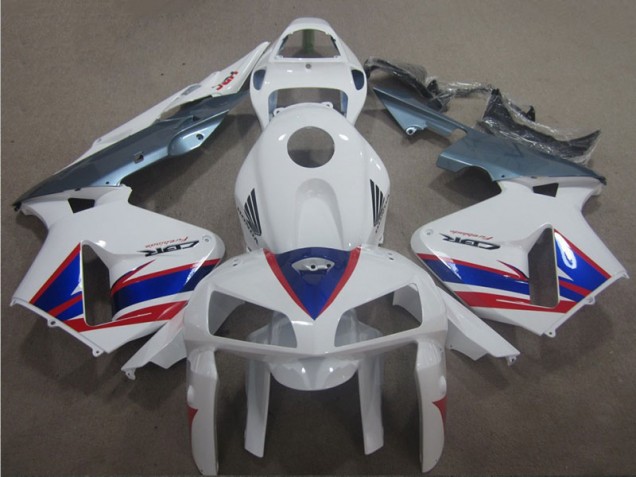 2005-2006 White Blue Red Honda CBR600RR Motorcycle Fairing 2005-2006 White Blue Red Honda CBR600RR Motorcycle Fairing