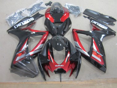2006-2007 Black Red Suzuki GSXR600 Motorcycle Fairing Kits