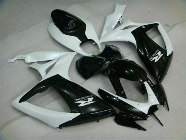 2006-2007 Black White Suzuki GSXR 600/750 Motorcycle Replacement Fairings 2006-2007 Black White Suzuki GSXR 600/750 Motorcycle Replacement Fairings