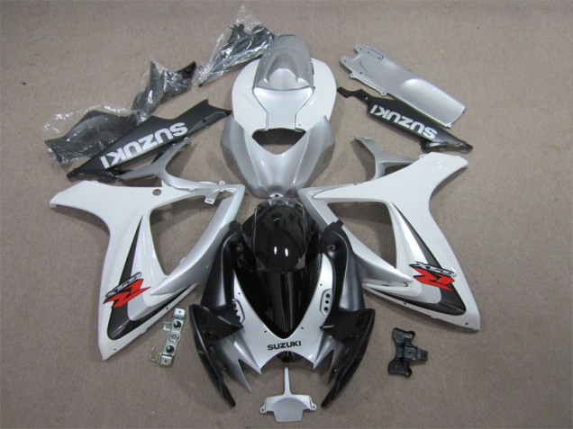 2006-2007 Black White Suzuki GSXR600 Motorcycle Fairing Kit 2006-2007 Black White Suzuki GSXR600 Motorcycle Fairing Kit