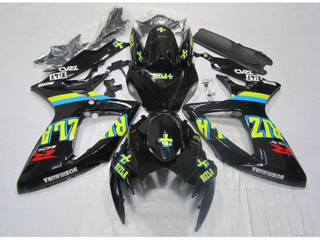 2006-2007 Black Yellow Rizla Suzuki GSXR600 Moto Fairings 2006-2007 Black Yellow Rizla Suzuki GSXR600 Moto Fairings