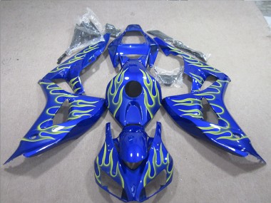 2006-2007 Blue Green Flame Honda CBR1000RR Motorcycle Fairings
