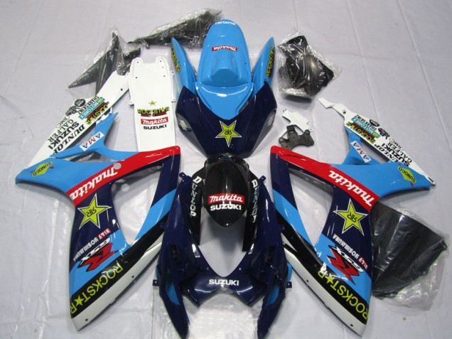 2006-2007 Blue White Rockstar Makita Suzuki GSXR600 Motor Bike Fairings 2006-2007 Blue White Rockstar Makita Suzuki GSXR600 Motor Bike Fairings