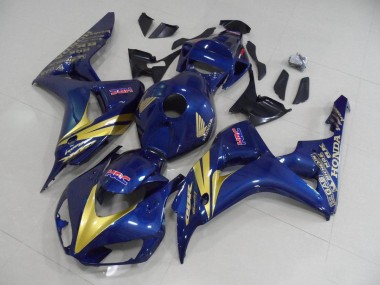 2006-2007 Dark Blue with Gold Stripe Honda CBR1000RR Motorcycle Fairing Kits