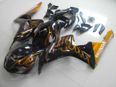 2006-2007 Gold Flame Honda CBR1000RR Motorcycle Fairings Kits