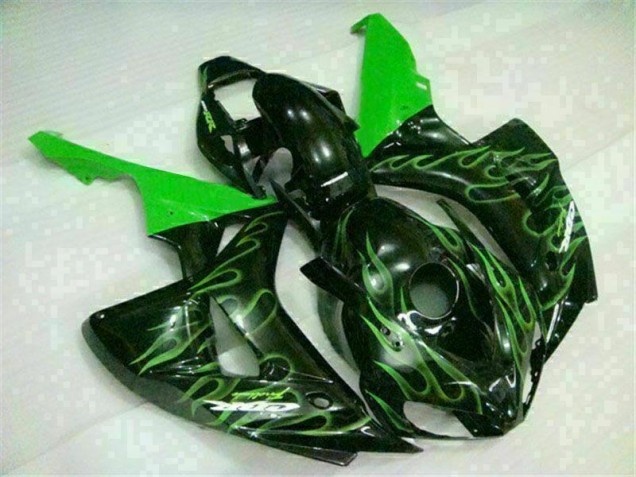 2006-2007 Green Flame Black Honda CBR1000RR Moto Fairings 2006-2007 Green Flame Black Honda CBR1000RR Moto Fairings
