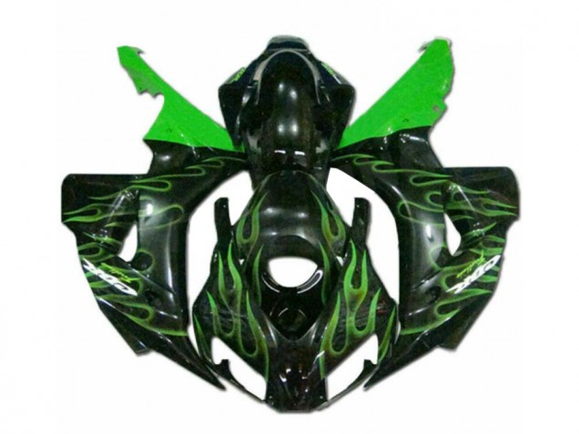 2006-2007 Green Flame Black Honda CBR1000RR Moto Fairings 2006-2007 Green Flame Black Honda CBR1000RR Moto Fairings