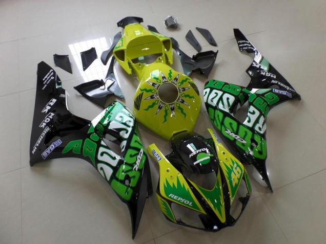 2006-2007 Green Yellow Rossi Honda CBR1000RR Replacement Motorcycle Fairings 2006-2007 Green Yellow Rossi Honda CBR1000RR Replacement Motorcycle Fairings