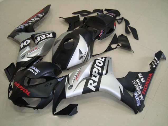 2006-2007 Matte Black Silver Repsol Honda CBR1000RR Replacement Fairings 2006-2007 Matte Black Silver Repsol Honda CBR1000RR Replacement Fairings