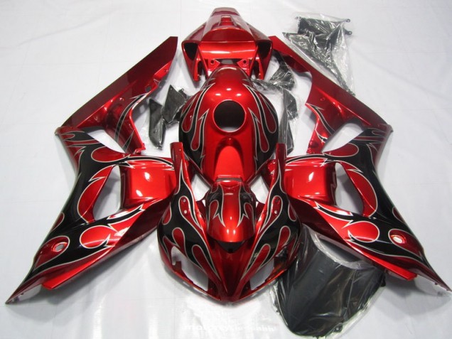 2006-2007 Red Black Flame Honda CBR1000RR Replacement Fairings 2006-2007 Red Black Flame Honda CBR1000RR Replacement Fairings