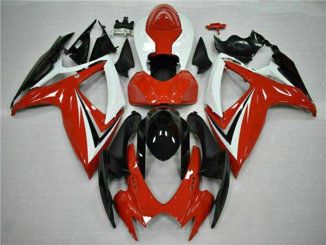 2006-2007 Red White Suzuki GSXR 600/750 Motorcycle Fairings Kits 2006-2007 Red White Suzuki GSXR 600/750 Motorcycle Fairings Kits