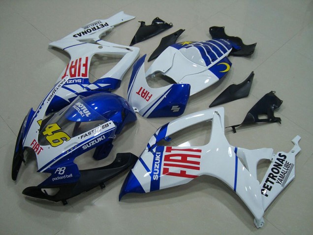 2006-2007 White Blue Fiat 46 Suzuki GSXR750 Motor Bike Fairings 2006-2007 White Blue Fiat 46 Suzuki GSXR750 Motor Bike Fairings