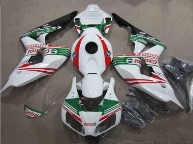 2006-2007 White Green Red Castrol Honda CBR1000RR Motorcycle Fairings Kit