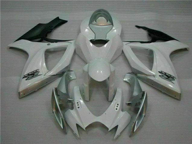 2006-2007 White Silver Suzuki GSXR 600/750 Motorcycle Fairings Kit 2006-2007 White Silver Suzuki GSXR 600/750 Motorcycle Fairings Kit