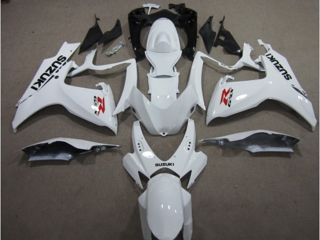2006-2007 White Suzuki GSXR600 Motorcycle Fairings 2006-2007 White Suzuki GSXR600 Motorcycle Fairings