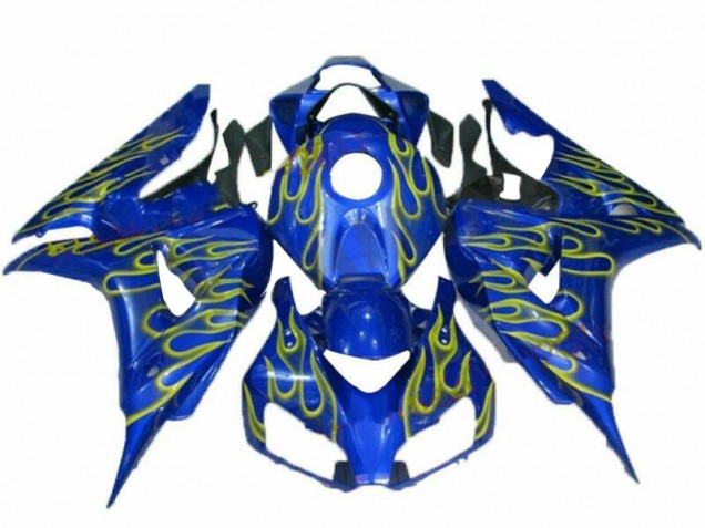 2006-2007 Yellow Flame Blue Honda CBR1000RR Replacement Fairings 2006-2007 Yellow Flame Blue Honda CBR1000RR Replacement Fairings