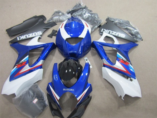 2007-2008 Blue White Suzuki GSXR1000 Moto Fairings 2007-2008 Blue White Suzuki GSXR1000 Moto Fairings