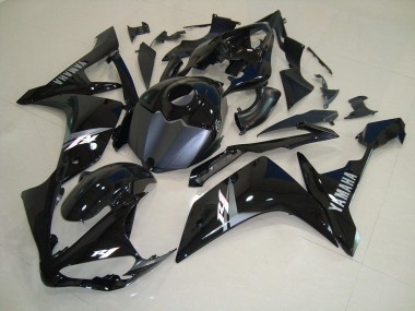 2007-2008 Glossy Black White Yamaha YZF R1 Bike Fairings