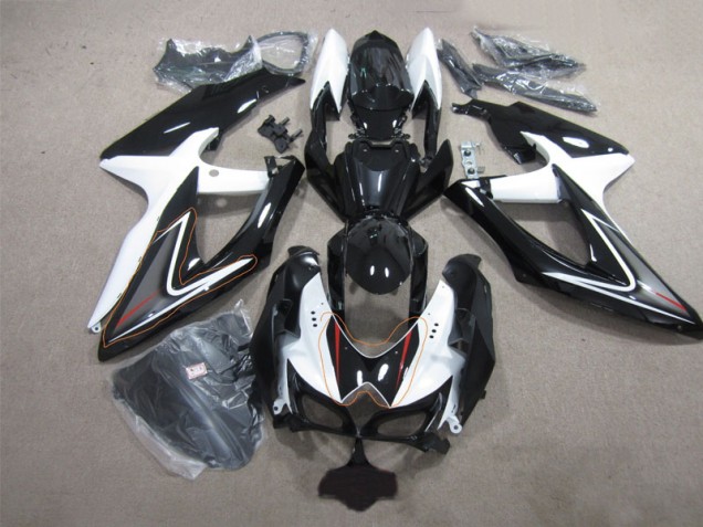 2008-2010 Black White Suzuki GSXR600 Replacement Fairings 2008-2010 Black White Suzuki GSXR600 Replacement Fairings
