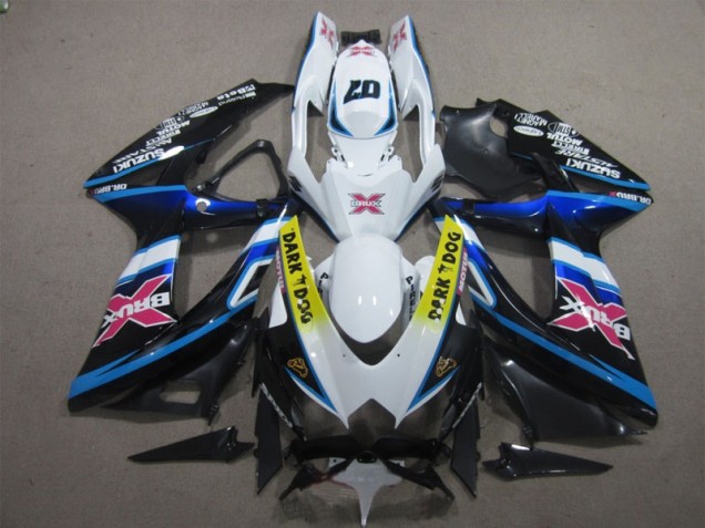 2008-2010 White Dark Dog 07 Suzuki GSXR600 Motorcycle Replacement Fairings 2008-2010 White Dark Dog 07 Suzuki GSXR600 Motorcycle Replacement Fairings