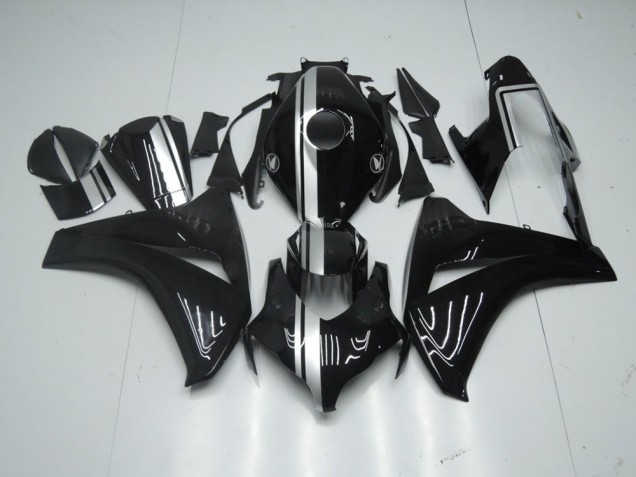 2008-2011 Glossy Black with Silver Stripe Honda CBR1000RR Motorcycle Fairing Kit 2008-2011 Glossy Black with Silver Stripe Honda CBR1000RR Motorcycle Fairing Kit