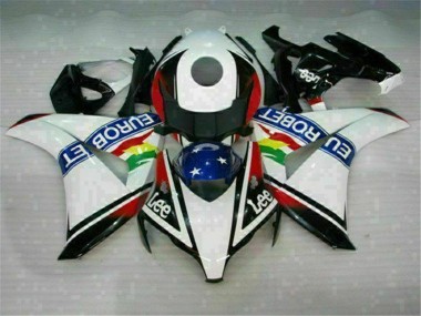 2008-2011 White Blue Red Eurobet Lee Honda CBR1000RR Motorcycle Fairing Kit