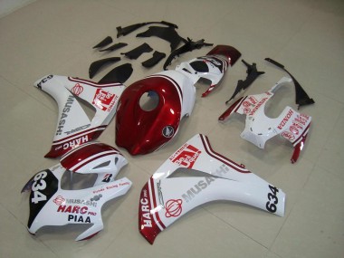 2008-2011 White Red HARC Pro PIAA 634 Honda CBR1000RR Motorcycle Fairings
