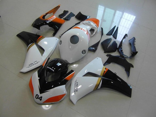2008-2011 White and Black and Orange Race Honda CBR1000RR Motorcycle Fairing 2008-2011 White and Black and Orange Race Honda CBR1000RR Motorcycle Fairing